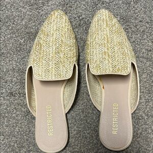 RESTRICTED Women's Woven Slip-On Mules in Natural Beige